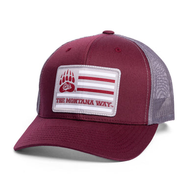 The Griz Flag Snapback in Maroon/Grey