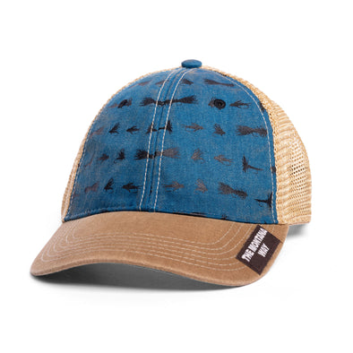 Fish On Trucker in Navy/Brown/Khaki