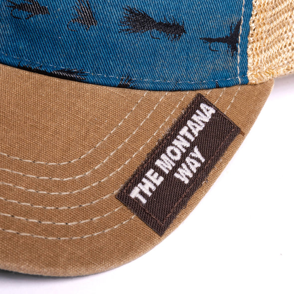 Fish On Trucker in Navy/Brown/Khaki