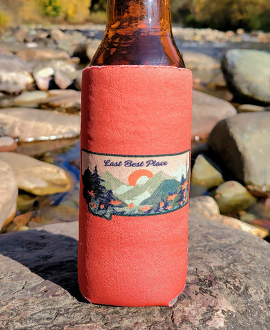 Last Best Place Slim Koozie in Coral