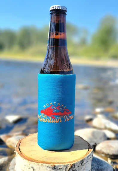 On Mountain Time Slim Koozie in Teal