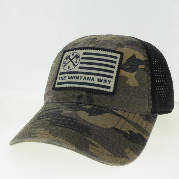 The Flag Ripstop Hat in Army Camo/Black