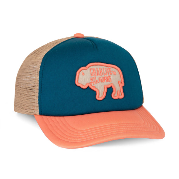 Grab Life Foam Trucker in Marine/Salmon/Khaki