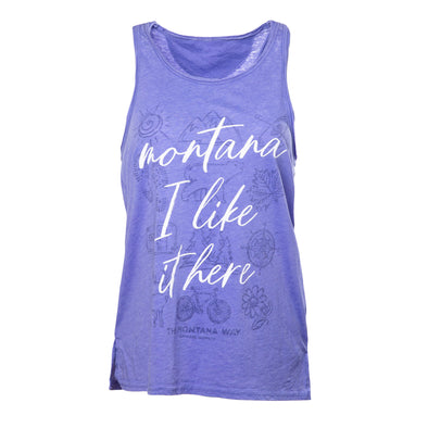 I Like It Here Burnout Tank in Periwinkle