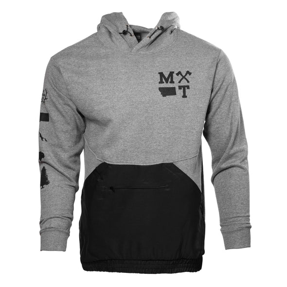 The Icons Mixed Media Hoodie in Graphite
