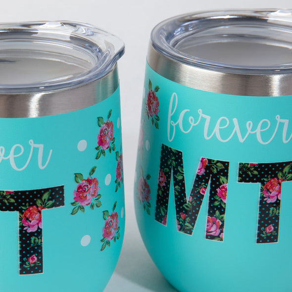 Forever Montana Wine Tumbler in Teal w/Lid