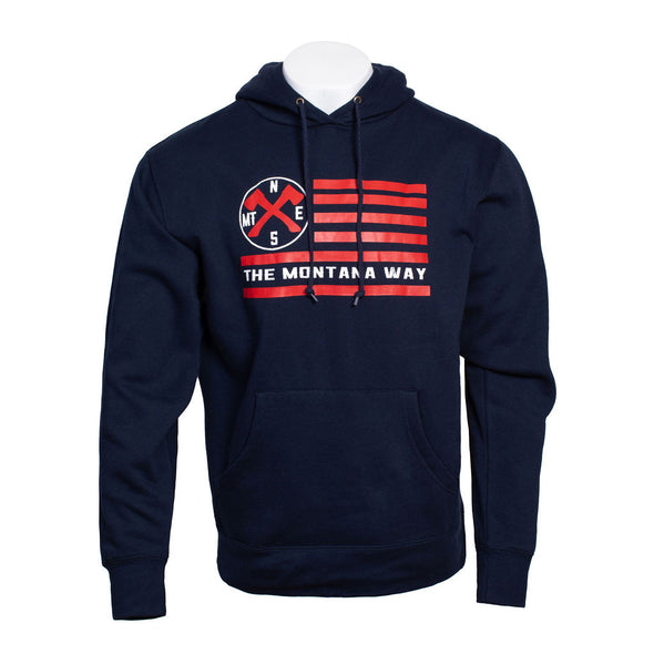The Flag Pullover Hoodie in Navy