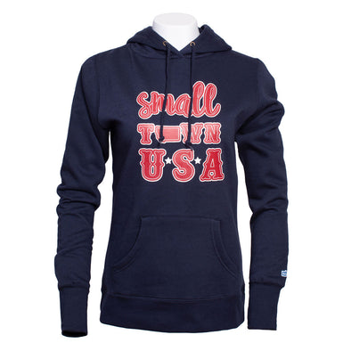 Small Town USA Pullover Hoodie in Navy