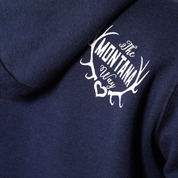 Small Town USA Pullover Hoodie in Navy