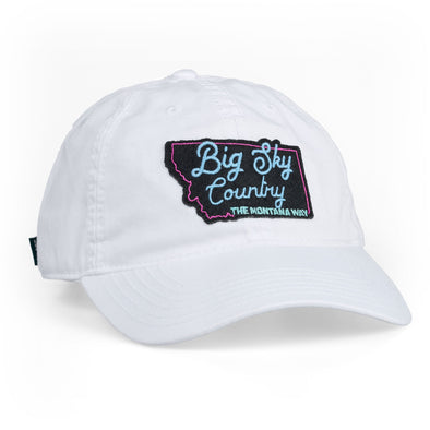Big Sky Neon Relaxed Twill Hat in White