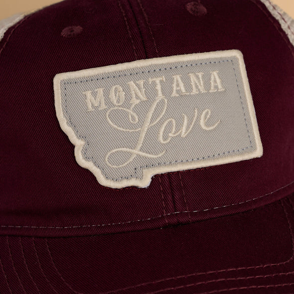 Montana Love Trucker in Maroon/Khaki